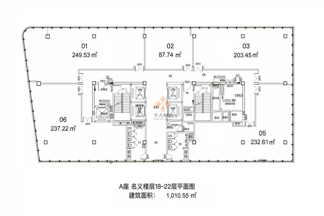 浦东 源深金融大厦 1643平米 简装